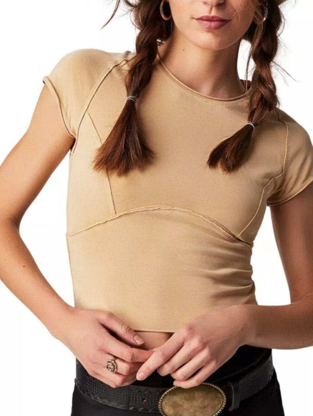 Free People We The Free Protagonist T-Shirt Tan Beige Size Medium